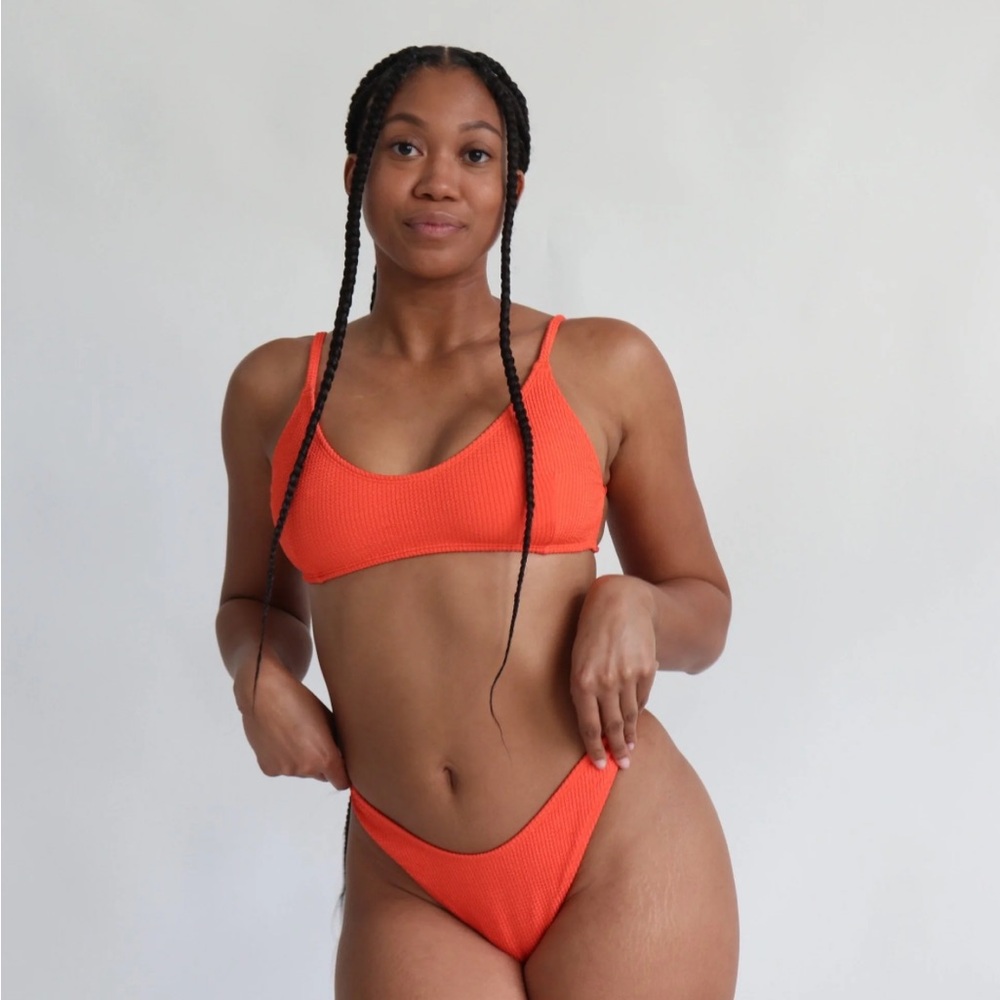 Knight Swim Papaya Crinkle Bikini Set